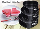 ARTC 3-Pieces Heart Shaped Cake Mould Pans