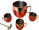 ARTC Hammered Mojito Moscow Mule Copper Mugs Set of 5 Pieces Gold