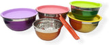 ARTC® 5 Piece Multicolored Stainless Steel Mixing Bowls With Lids