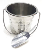 ARTC Stainless Steel Ice Bucket ,Cooler With Small Aluminum Ice Scoop Shovel - 2 Liter