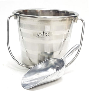 ARTC Stainless Steel Ice Bucket ,Cooler With Small Aluminum Ice Scoop Shovel - 2 Liter