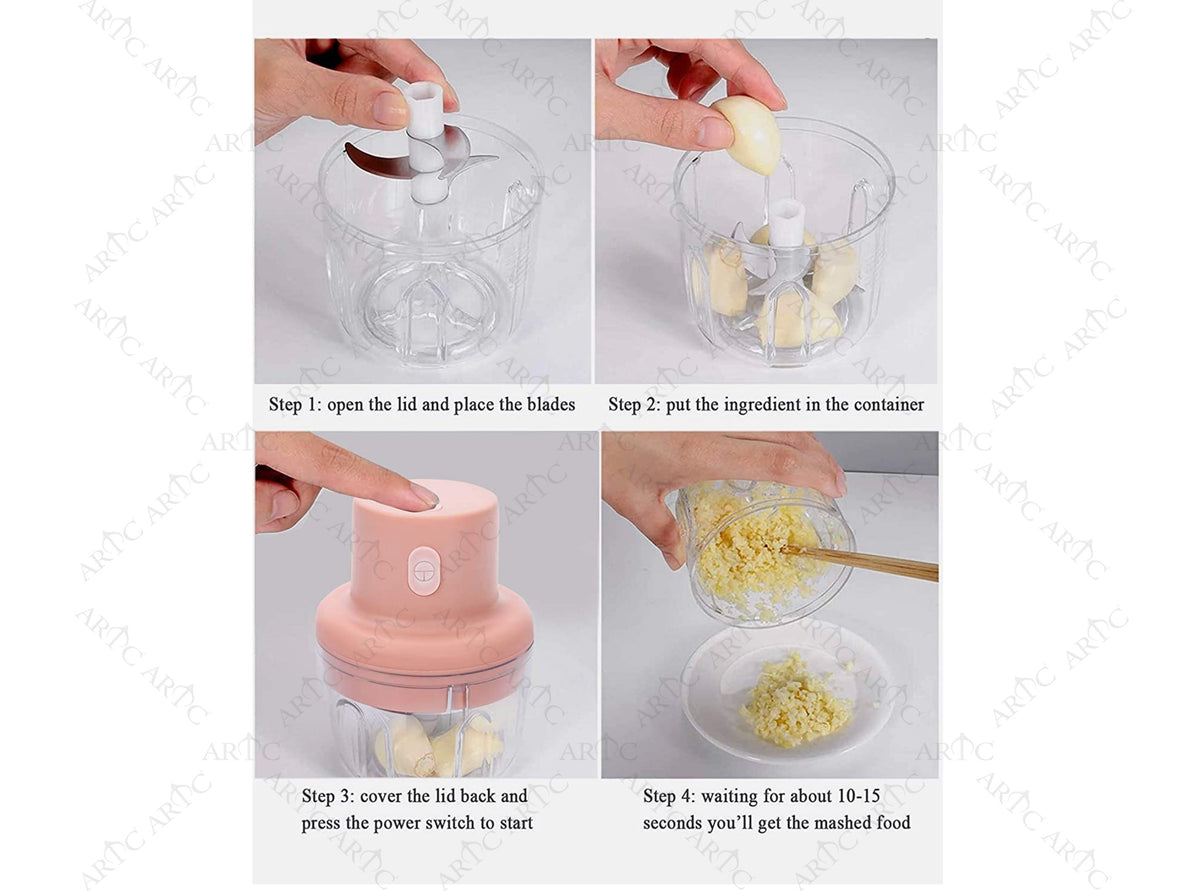 Intelligent Wireless Mini Garlic Machine / Electric Meat Chopper 250ml ...