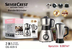 ARTC Electric 2 in 1 Silver Crest Mixer Grinder
