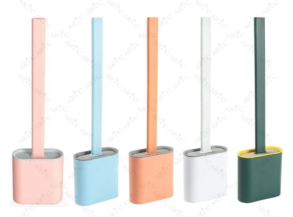 ARTC Silicone Long Handle Toilet Brush With Holder